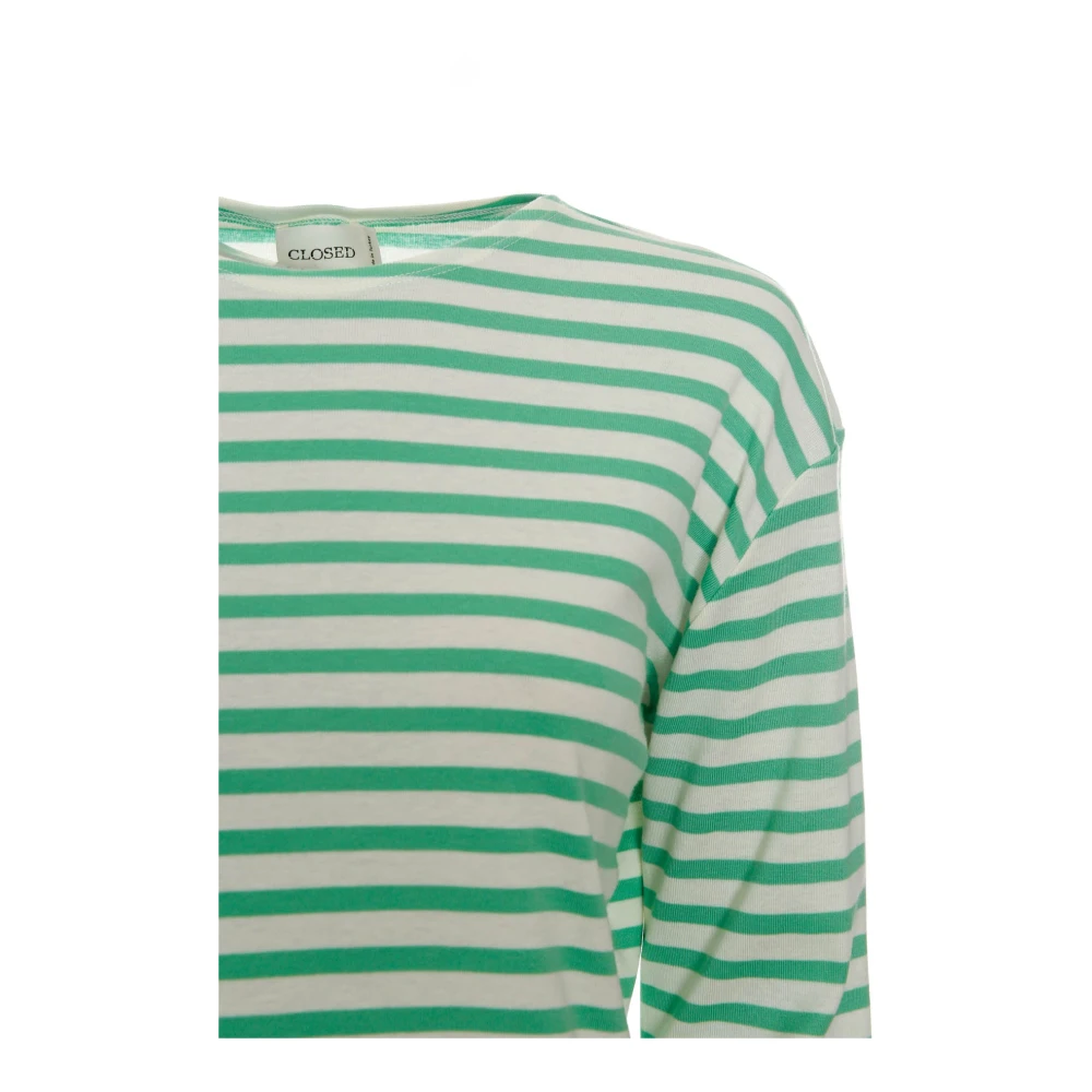 closed Round-neck Knitwear Green Dames