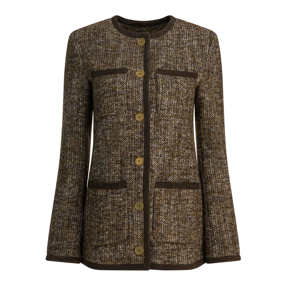Golden Goose Women's Brown Tweed Jacket Aw25 - Tweed Jackets - M - Jackets