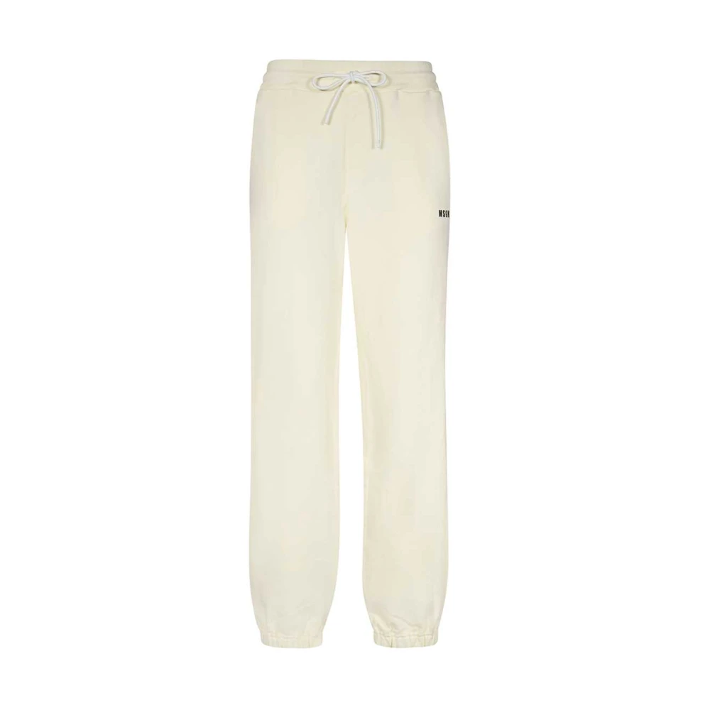 Msgm Katoenen Logo Sweatpants Beige Dames