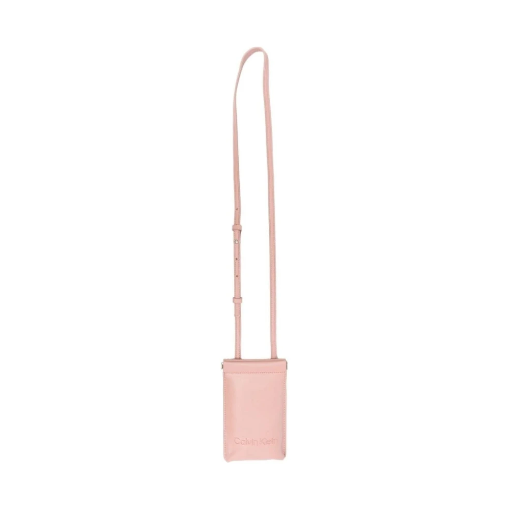 Calvin Klein Brun Bomullsblandning Telefon Crossbody Pink, Dam