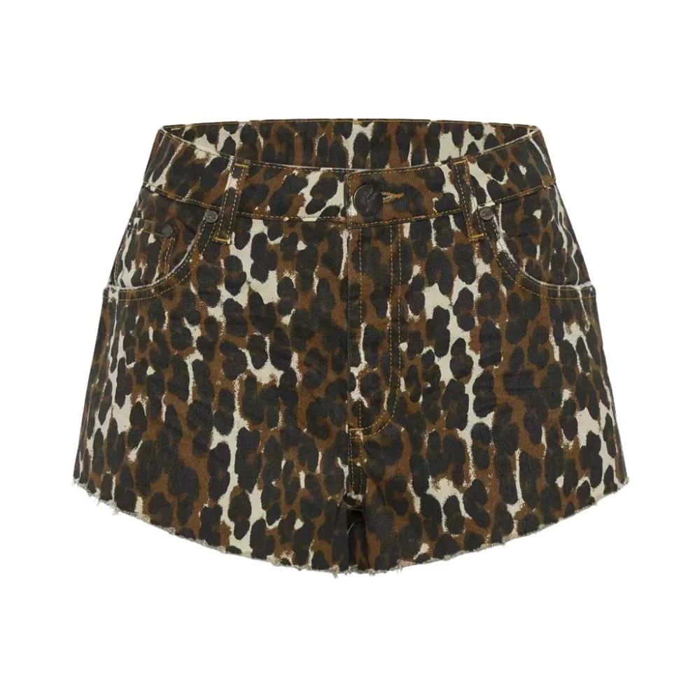 One Teaspoon Bruine Luipaardprint Cheeky Shorts Brown Dames