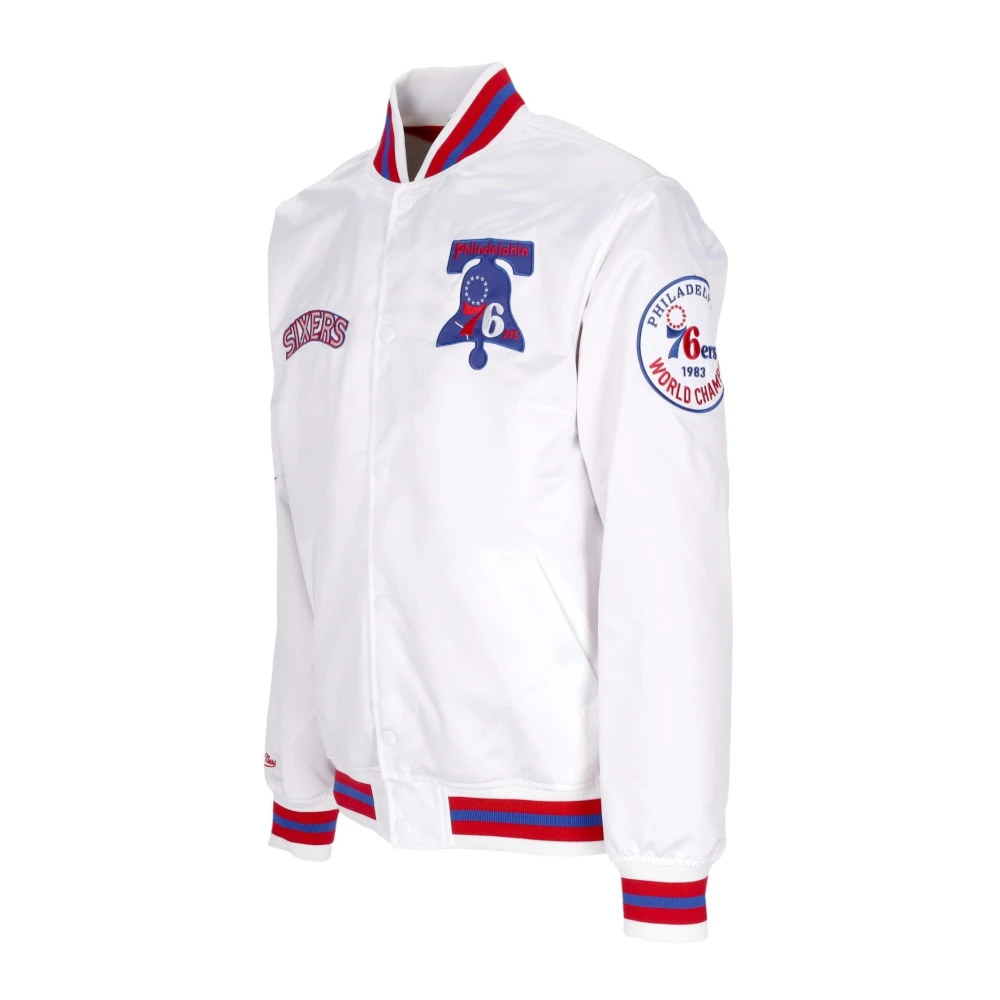 Mitchell & Ness NBA Hometown Bomber Jacket Wit White Heren
