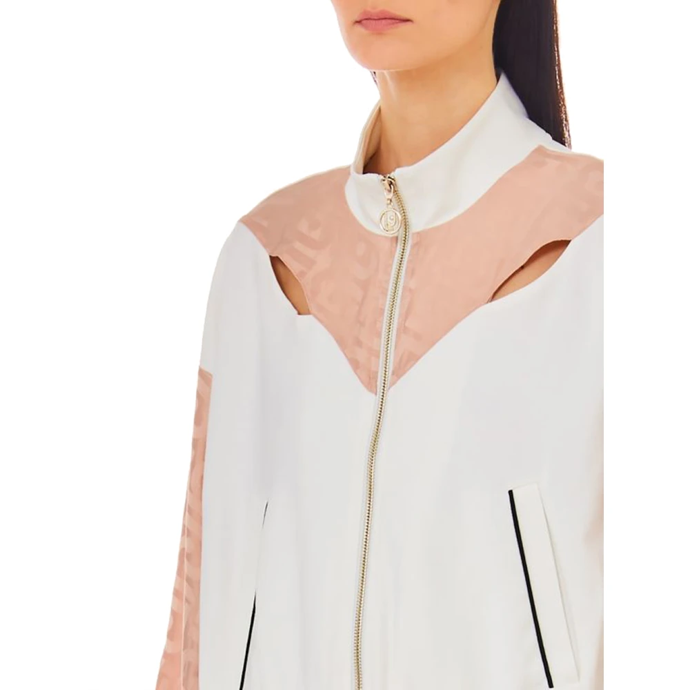 Liu Jo Sportieve Ivory Zip Sweater met Cuts Multicolor Dames