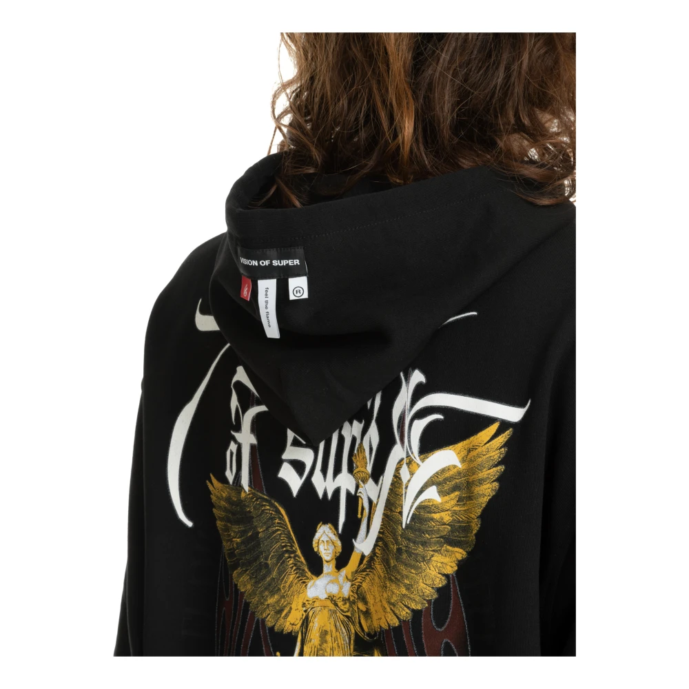 Vision OF Super Engel Standbeeld Patroon Hoodie Black Heren