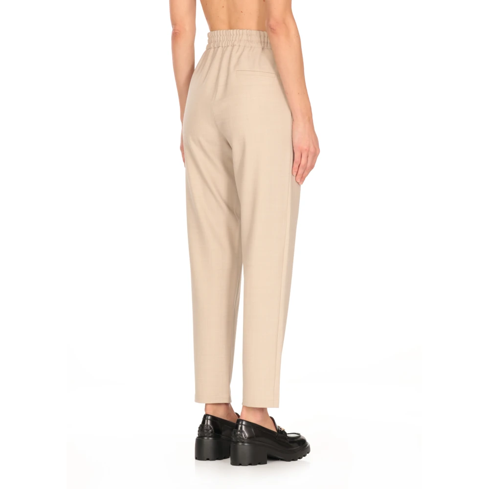 Antonelli Firenze Beige wolblend trekkoordbroek Beige Dames