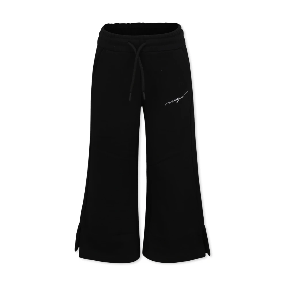 MSGM Svarta Bomull Sportiga Byxor Black, Unisex