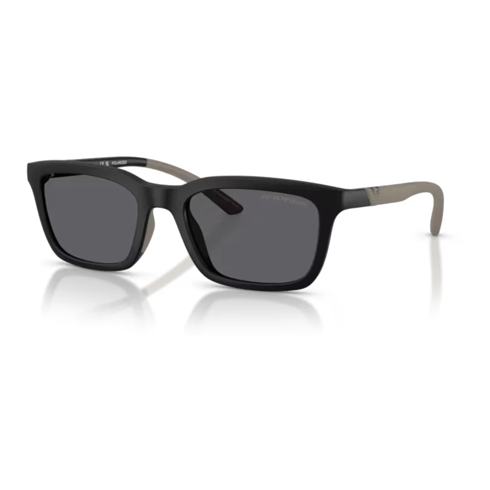 Emporio Armani Matt Black Polar Gray Solglasögon Black, Herr