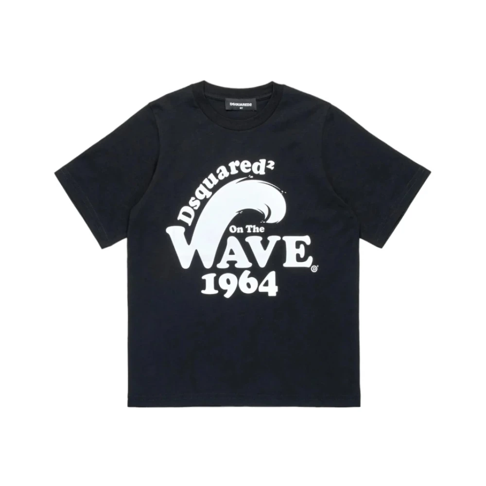 Dsquared2 Boys Black Kids Short Sleeve T-Shirts, 8 Y, T-Shirts