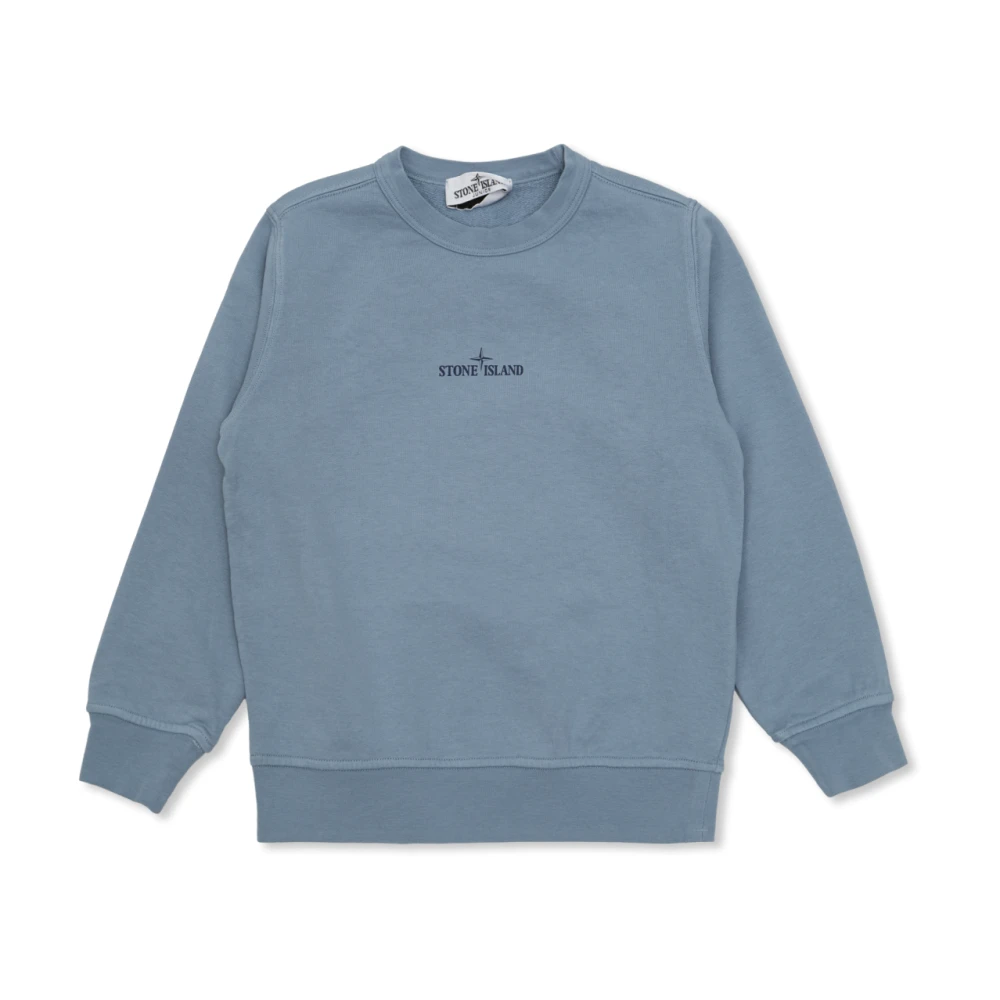 Stone Island Unisex Kids Blue Logo Sweatshirt - Kids Sweatshirts - 8 Y - Kids