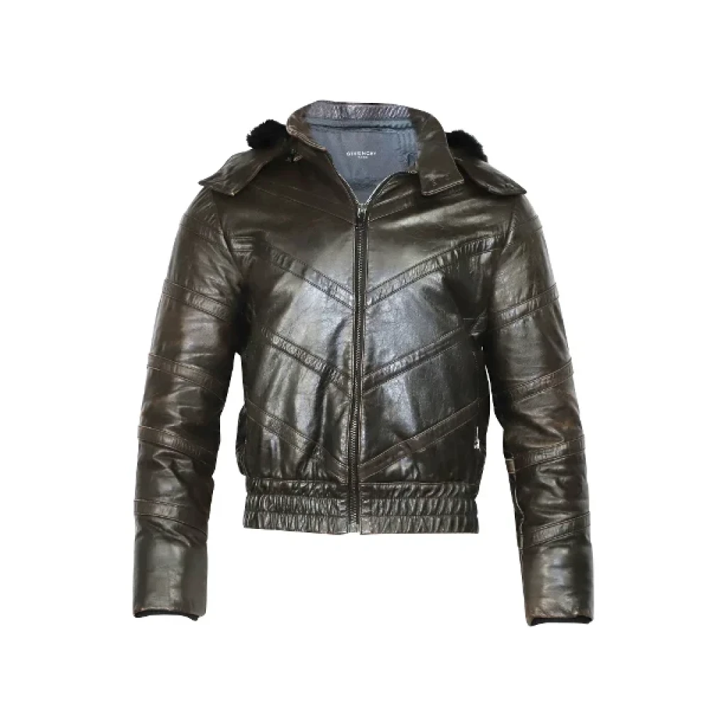 Givenchy Pre-owned Leather outerwear Brown Dames