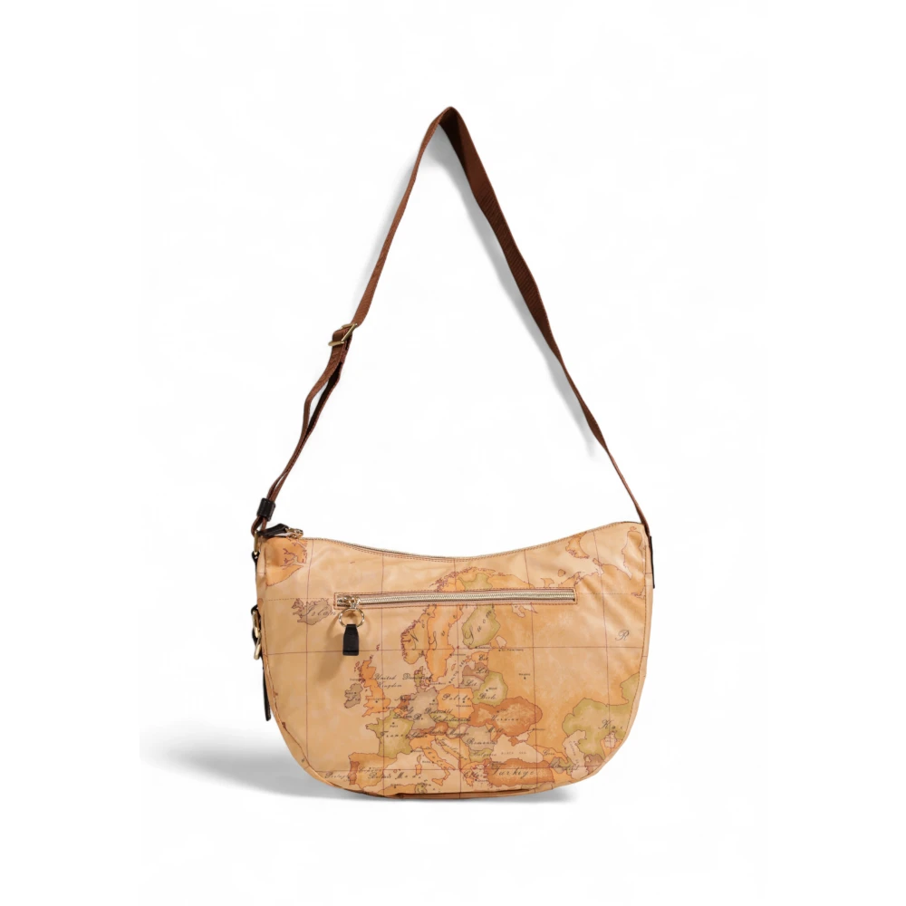 Alviero Martini 1a Classe Beige Schoudertas met Leren Accenten Beige Dames