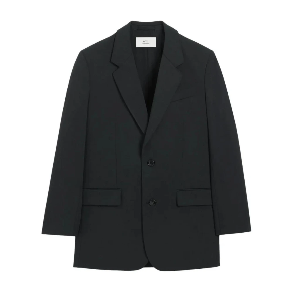Ami Paris Men's Black Structured Two-Button Blazer - Blazers - M - Jackets