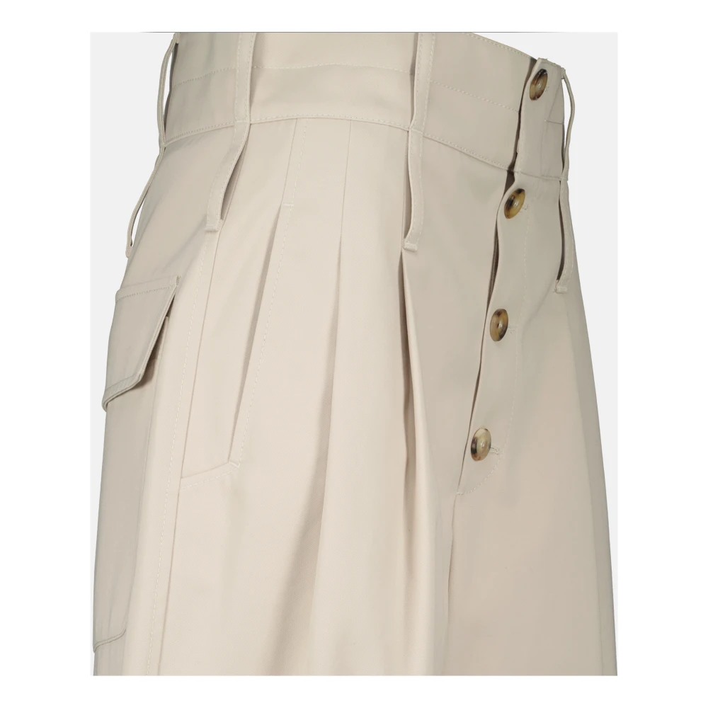 Moschino Hoge taille geplooide broek Beige Dames
