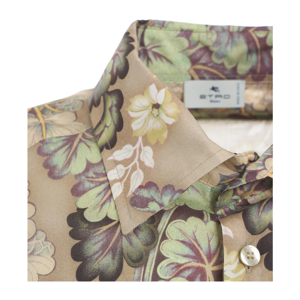 ETRO Overhemd met bloemenprint Brown Heren
