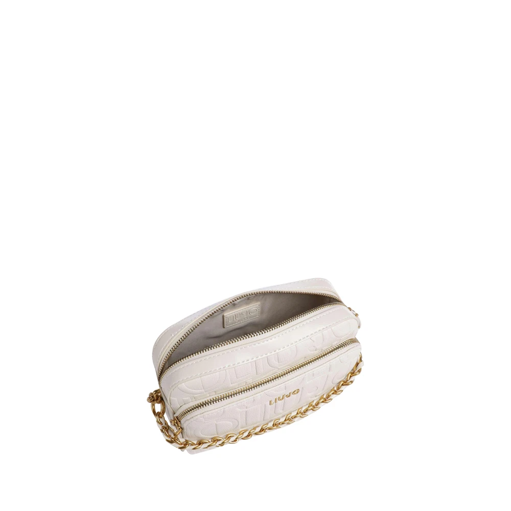 Liu Jo Elegante Ivoor Schoudertas met Gouden Details Beige Dames