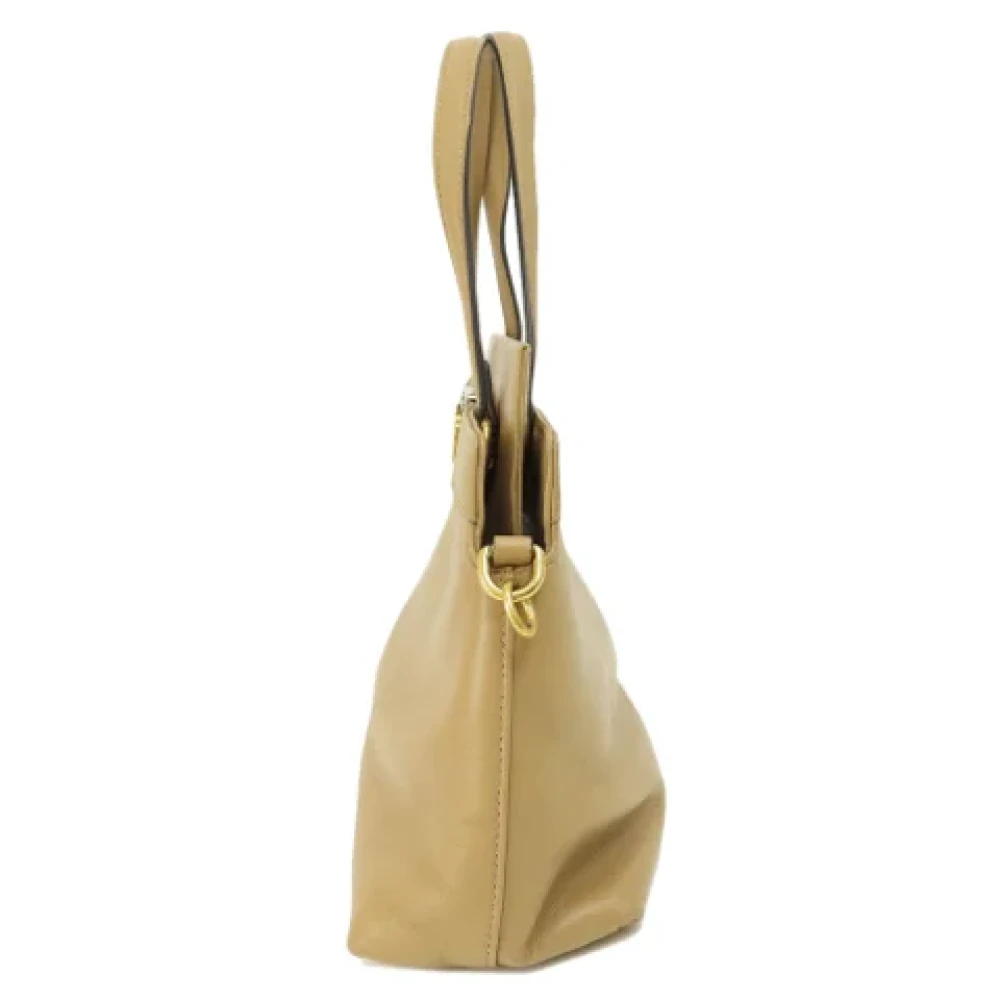 Gucci Vintage Pre-owned Leather handbags Beige Dames