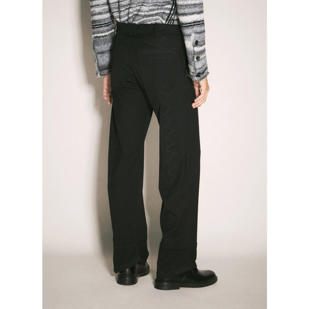 Kiko Kostadinov Zig Zag Wollen Broek Black Heren