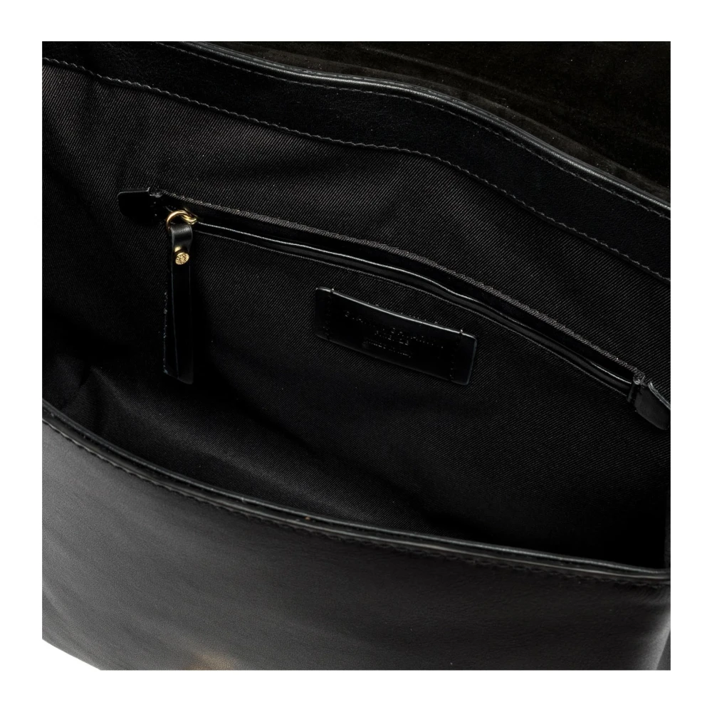 Gianni Chiarini Zwarte leren handtas met iconische ringknoop Black Dames