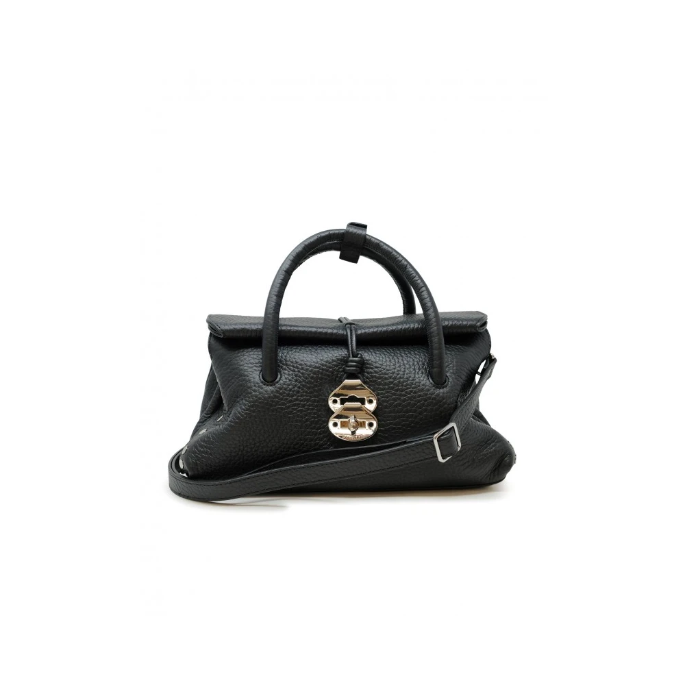 Zanellato Zwarte leren handtas Fw24 Black Dames