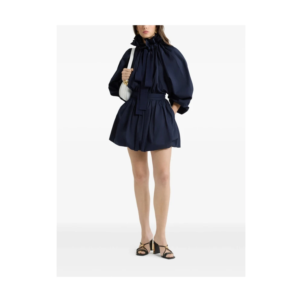 Patou Navy Blue Ruched Skirt Blue Dames