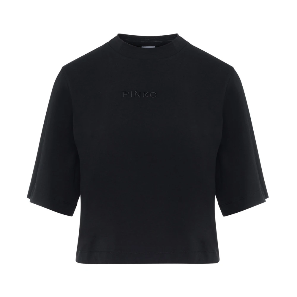 Pinko Geborduurd Jersey T-shirt Black Dames