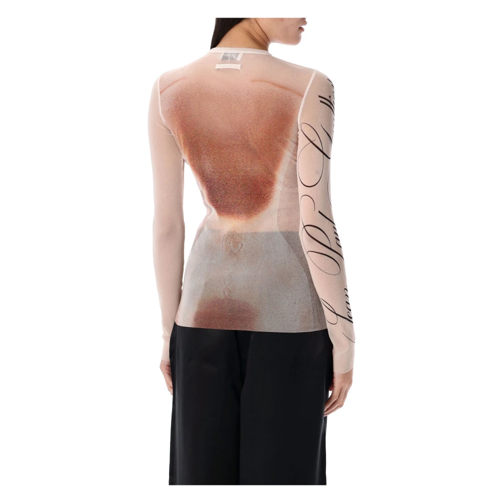 Jean Paul Gaultier Lichtroze Tule Top 'The Classic' Pink Dames