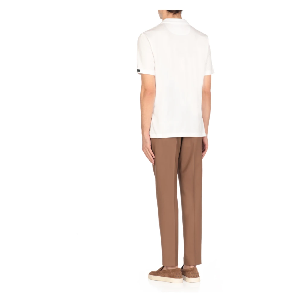 Fay Witte Polo Shirt met Kraag en Korte Mouwen White Heren
