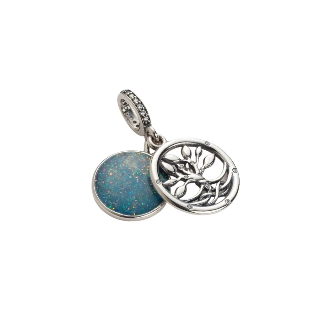 Pandora Glow-In-The-Dark Infinity Tree Double Dangle Charm - Female - Necklaces - Gray - One Size - Accessories