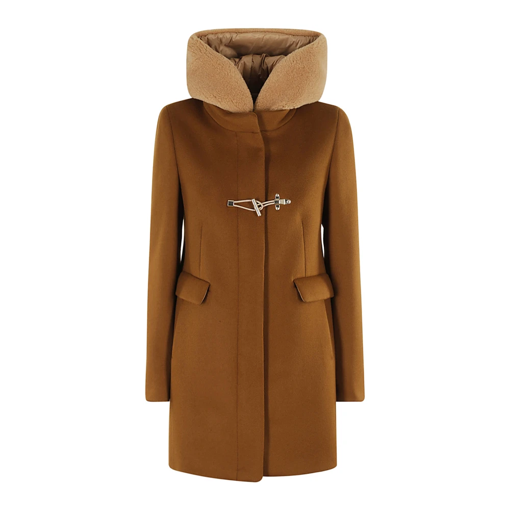 Fay Teddy Toggle Coat Brown Dames