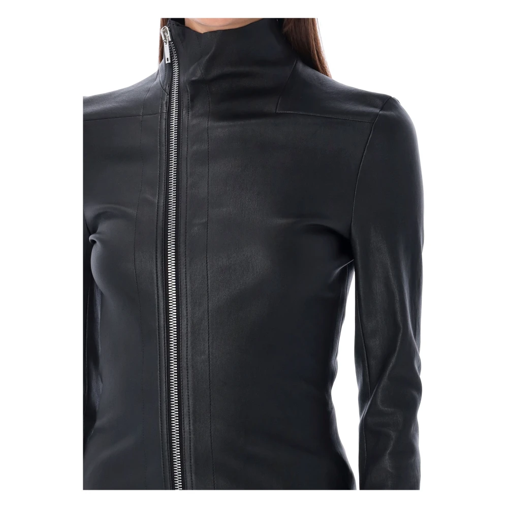 Rick Owens Zwarte leren jas Dameskleding Buitenkleding Black Dames