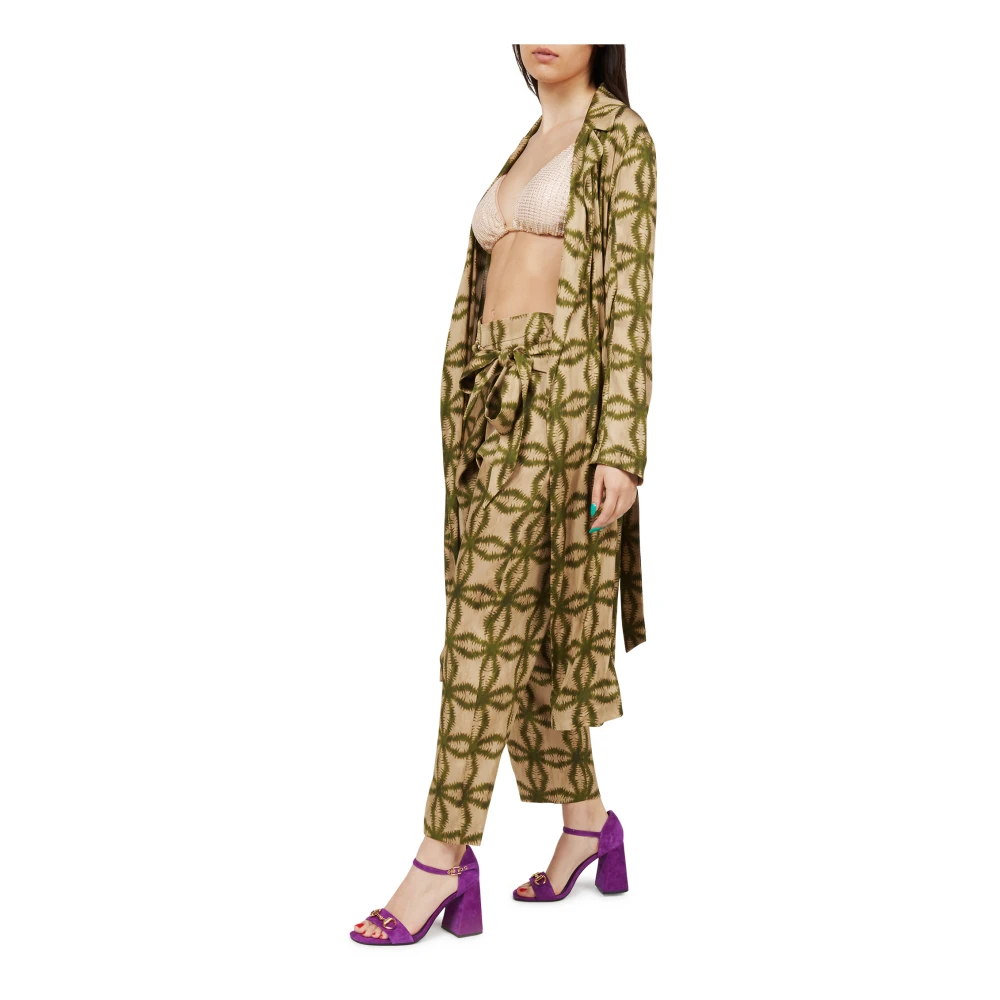 bazar deluxe Etnische Viscose Stretch Jas Kameel Groen Green Dames