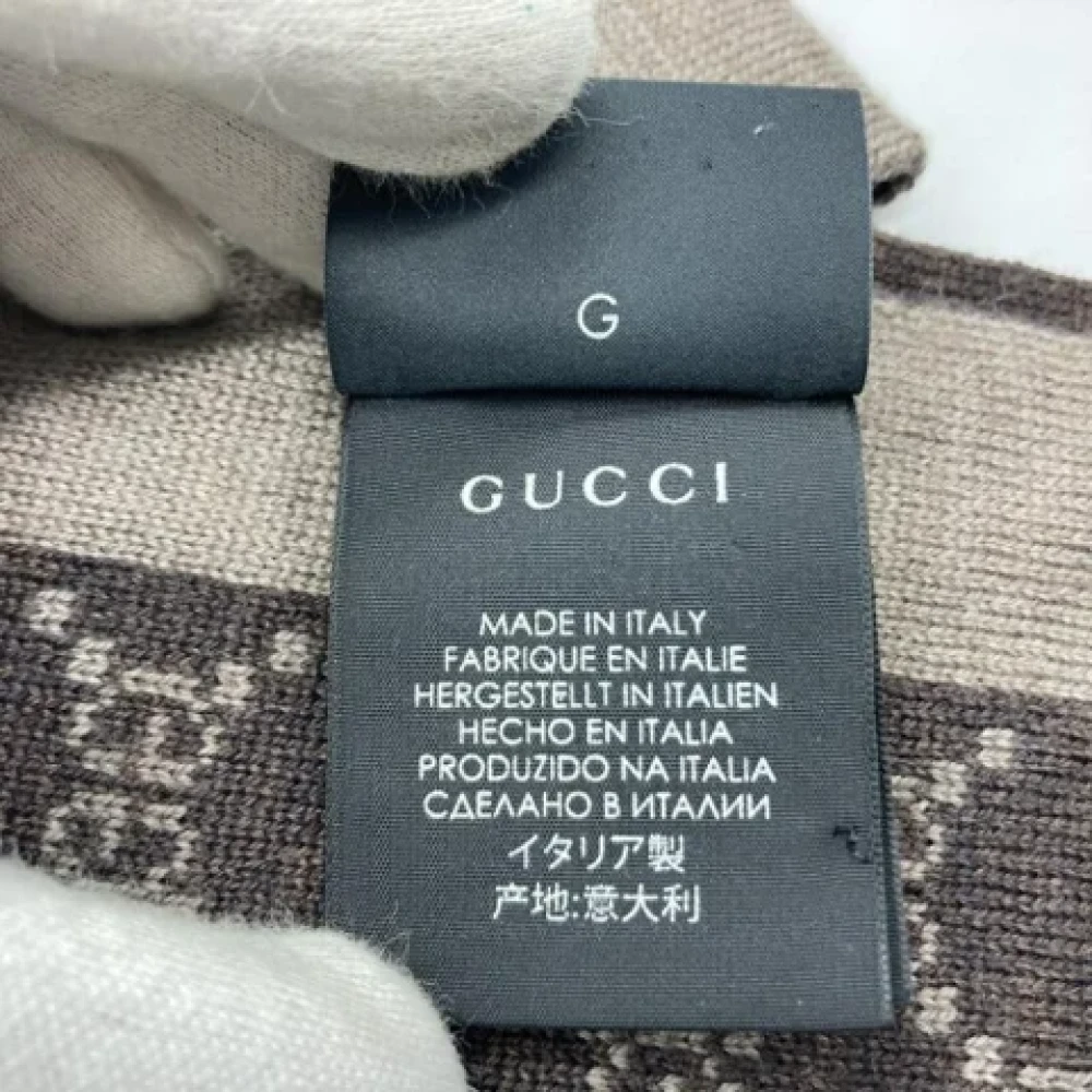 Gucci Vintage Pre-owned Wool scarves Brown Dames