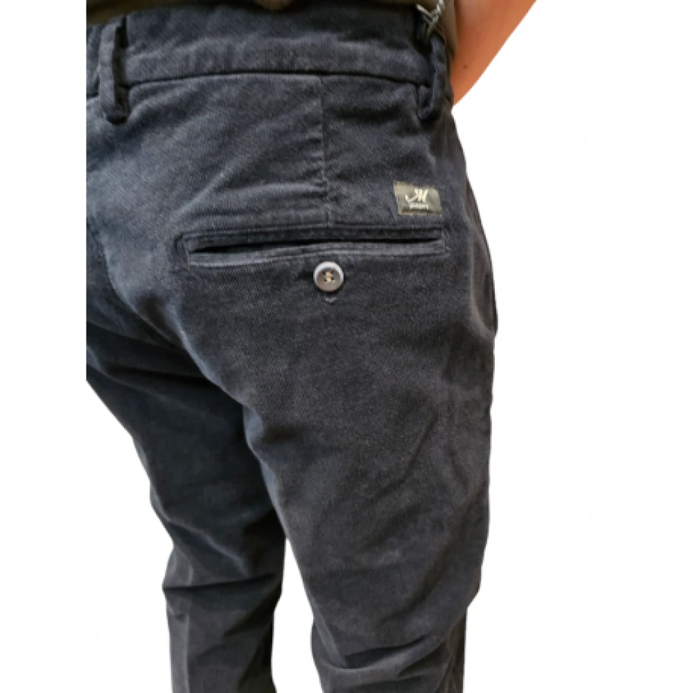 Mason's Navy Geborstelde Katoenen Chino's Blue Heren