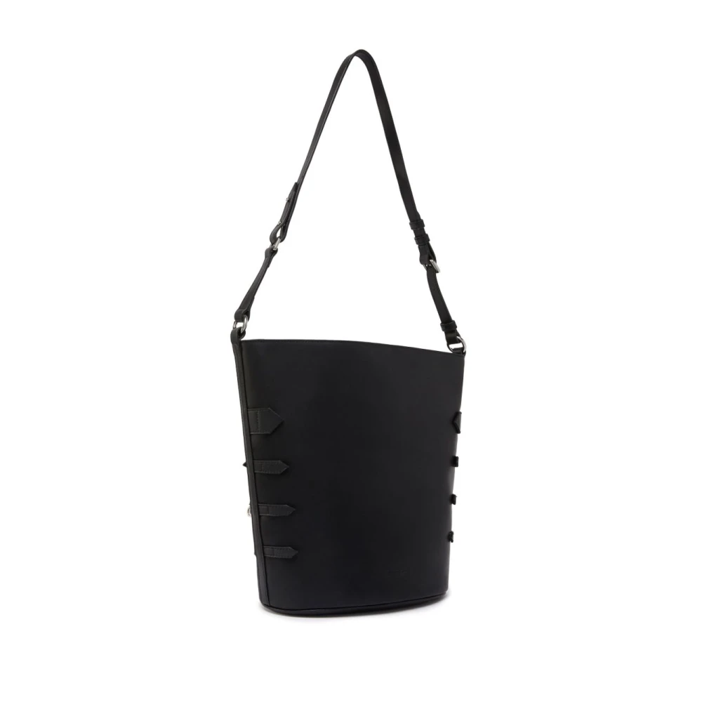 pinko Zwart en Goud Leren Handtas Black Dames