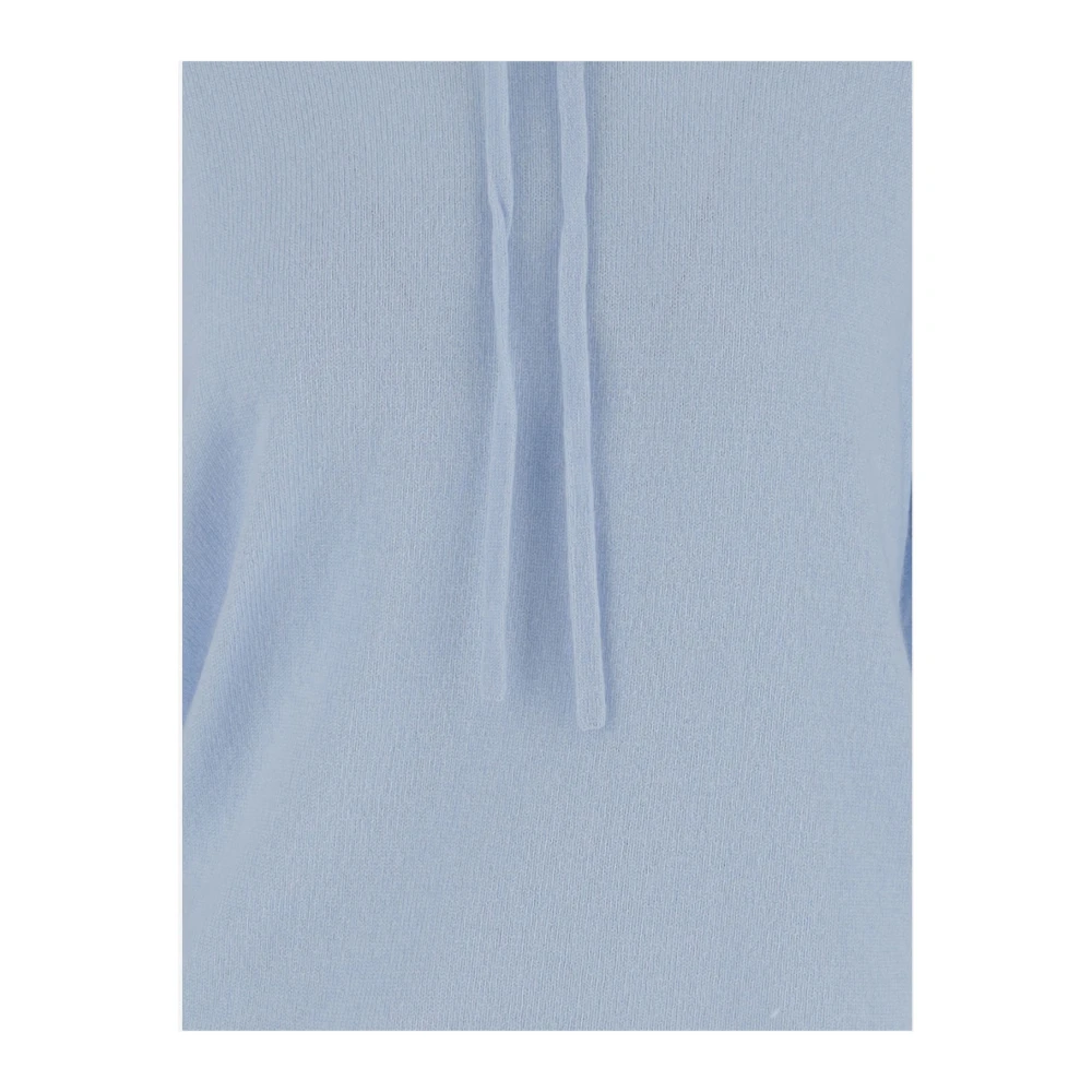 allude Blauwe Wol Kasjmier Trekkoord Hood Sweater Blue Dames