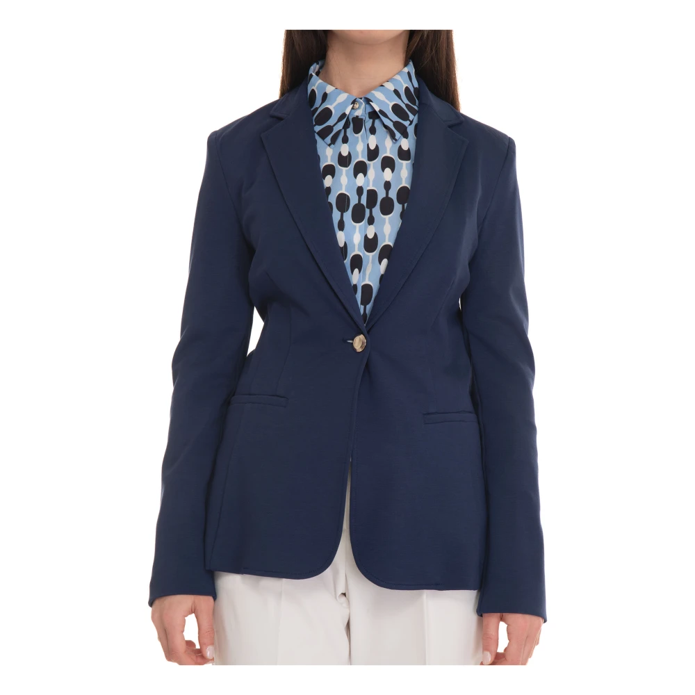 Pennyblack 1-Knoop Allegra Jersey Jas Blue Dames