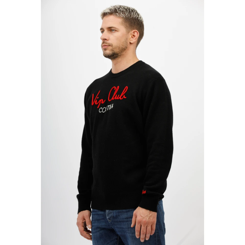 MC2 Saint Barth Geborduurde Vip Club Cortina Shirt Black Heren