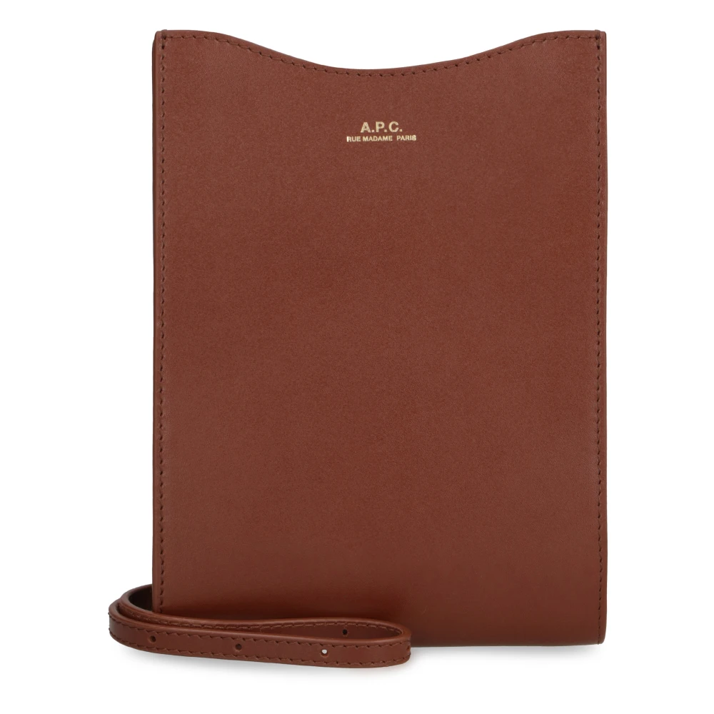 A.p.c. Leren Crossbody Tas met Verstelbare Band Brown Dames