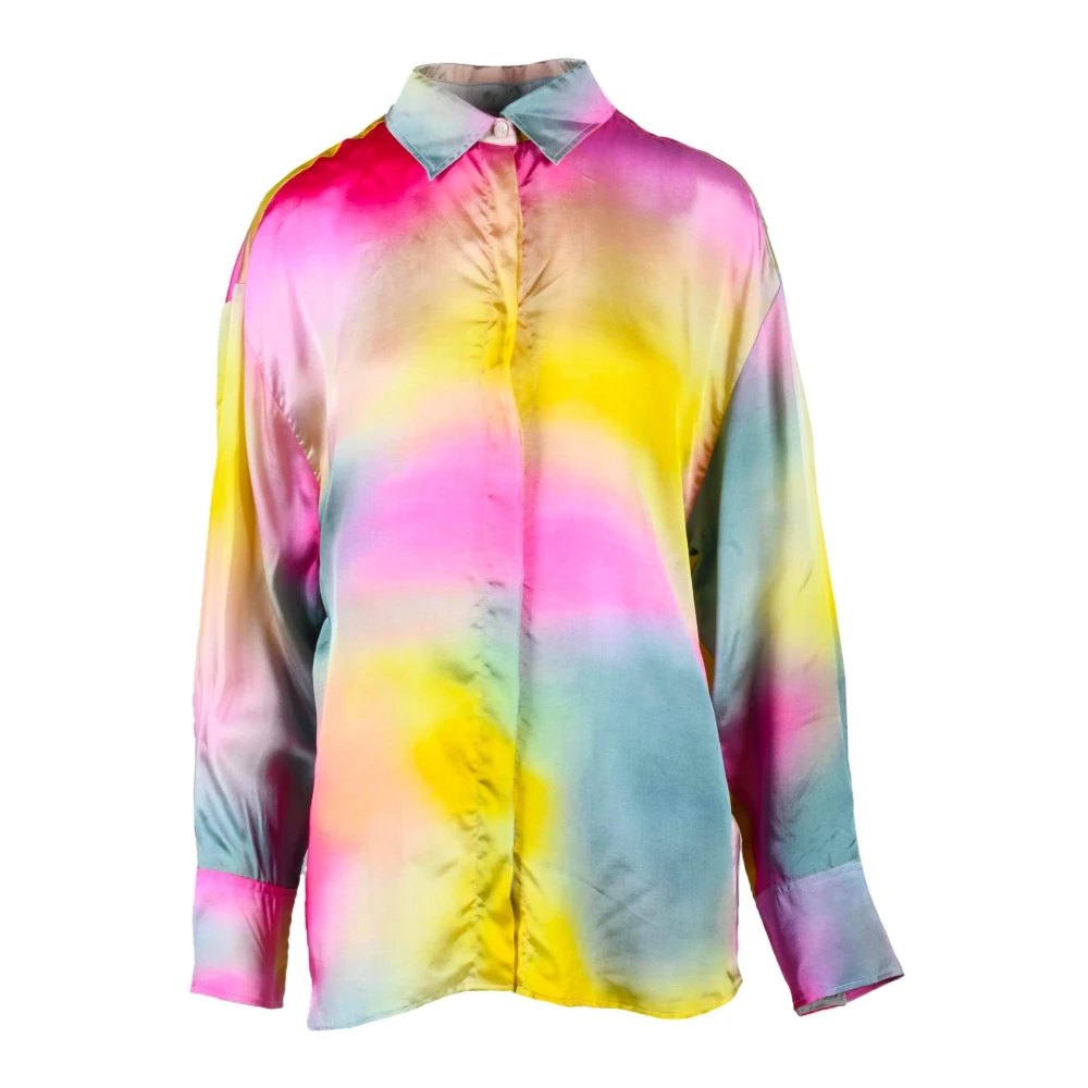 Msgm Cupro Viscose Shirt Multicolor Dames