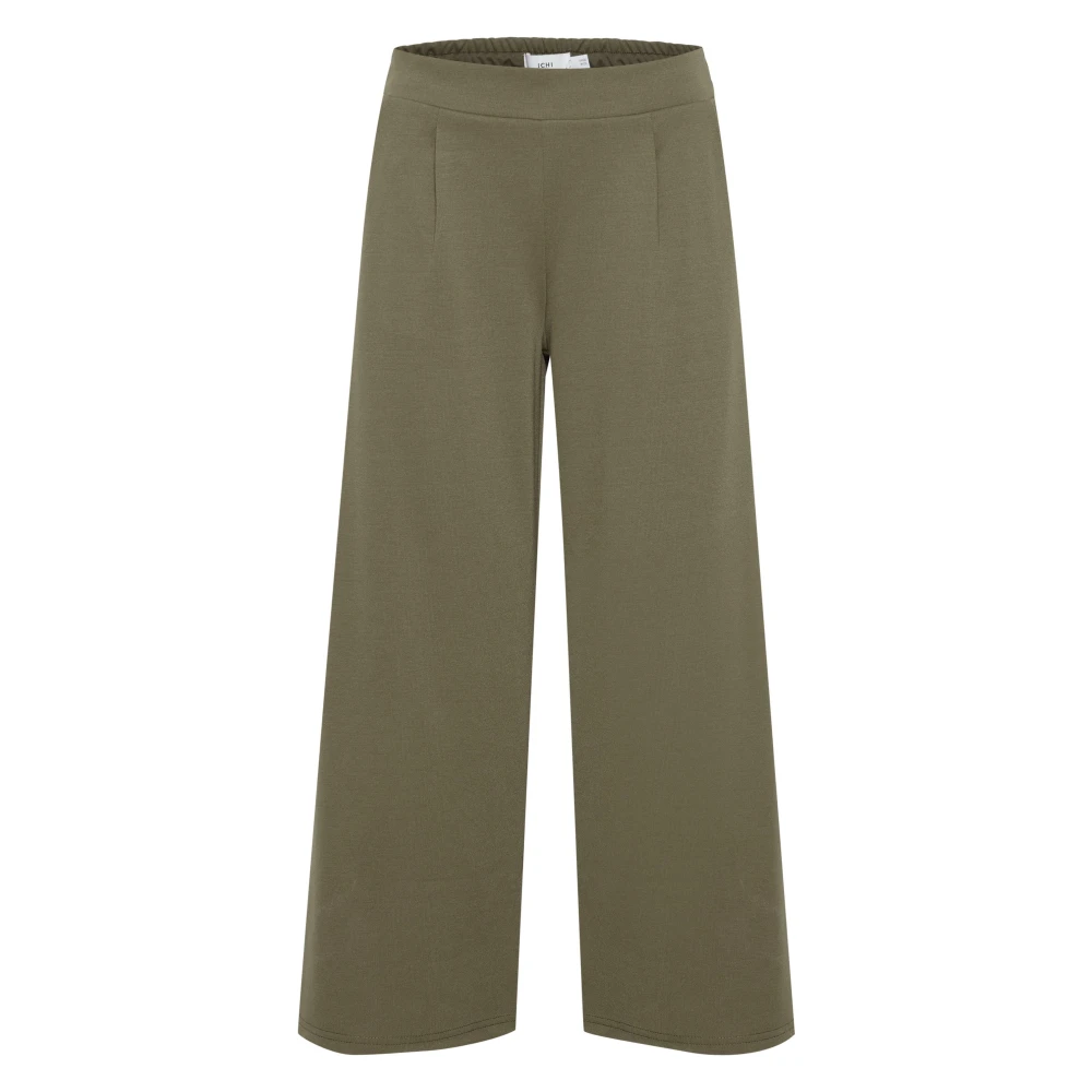Ichi Groene Culottes Slip-On Broek Herfst Winter Green Dames