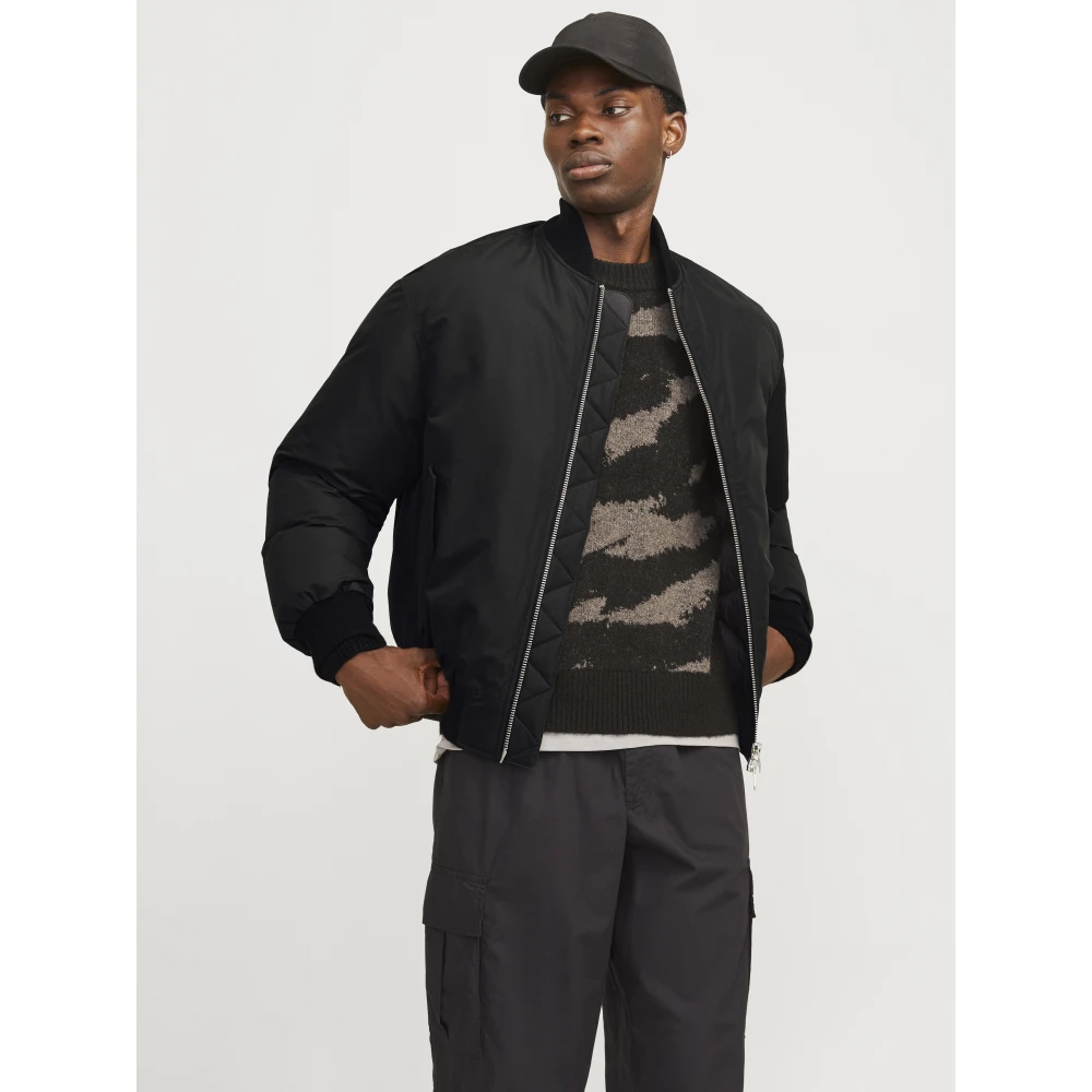 jack & jones Zachte Utility Bomber Jas Black Heren