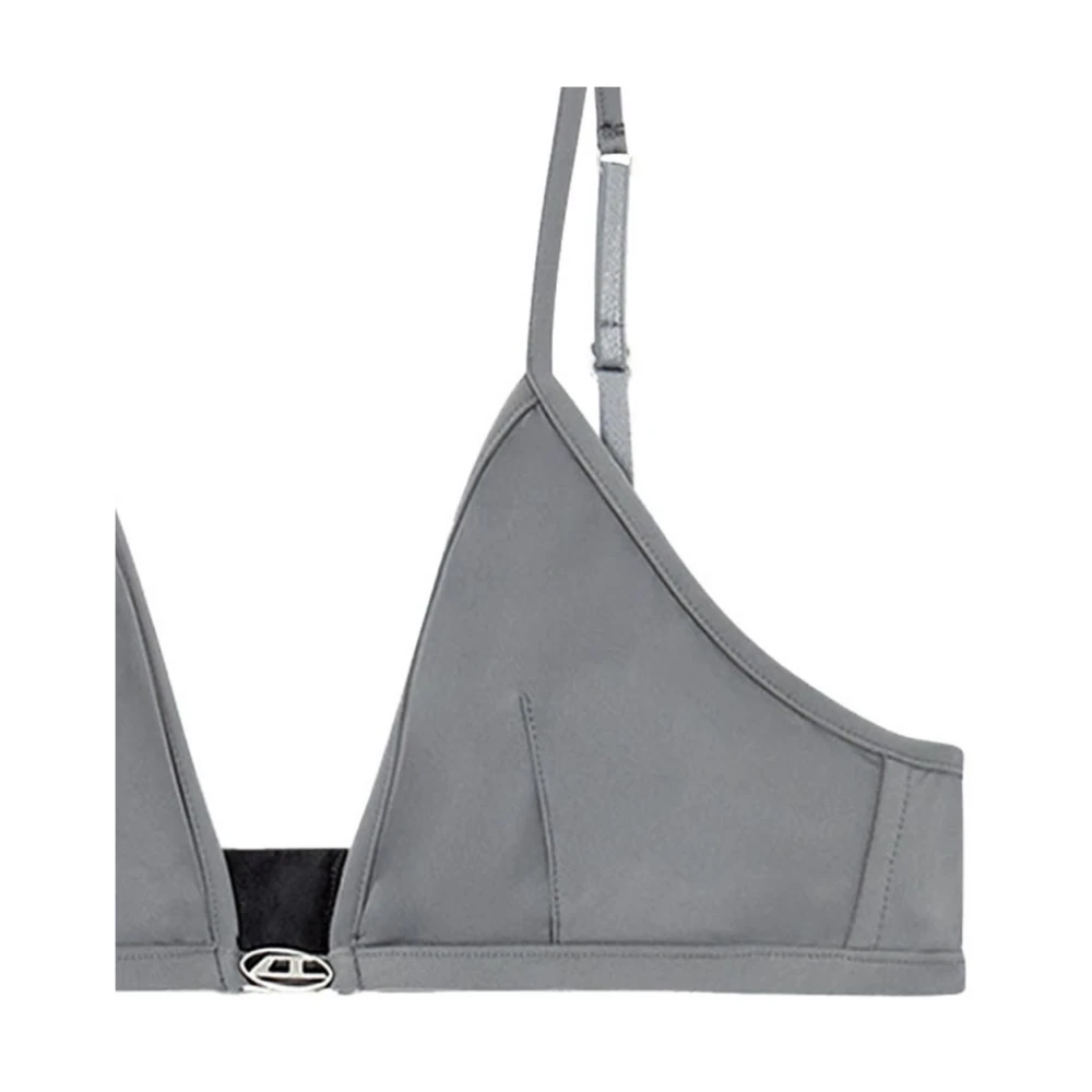 Diesel Grijze Microvezel Triangel Bh met Ovale D Metalen Plaat Gray Dames