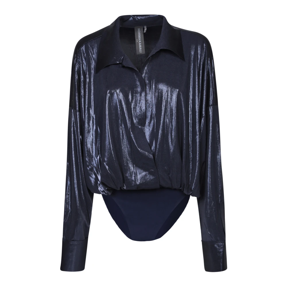 Norma Kamali Blauwe Trui Verhoog Stijl Aw24 Blue Dames