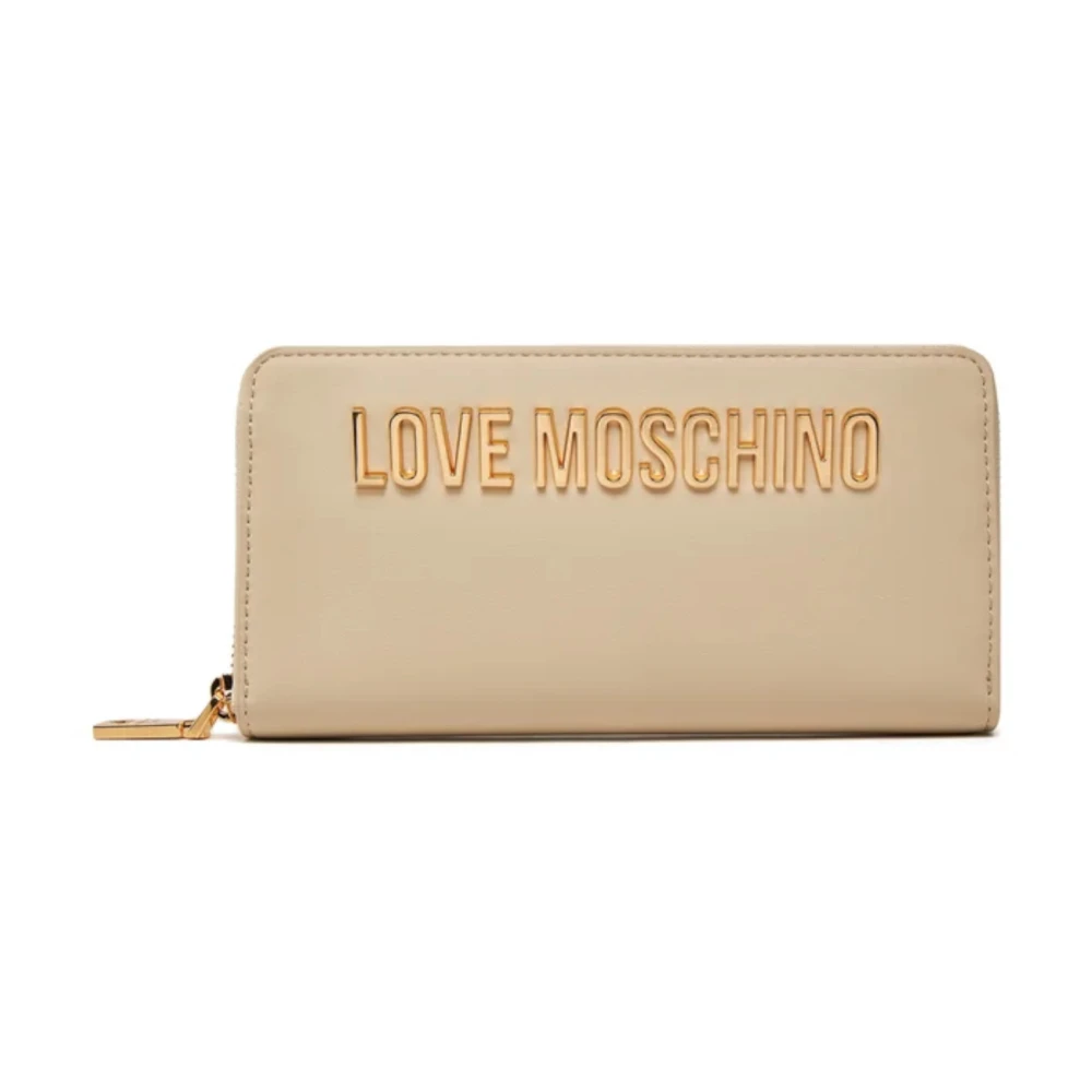 Love Moschino Vrouw Beige Accessoires Dames, One Size, Portemonnee Met Logotekst