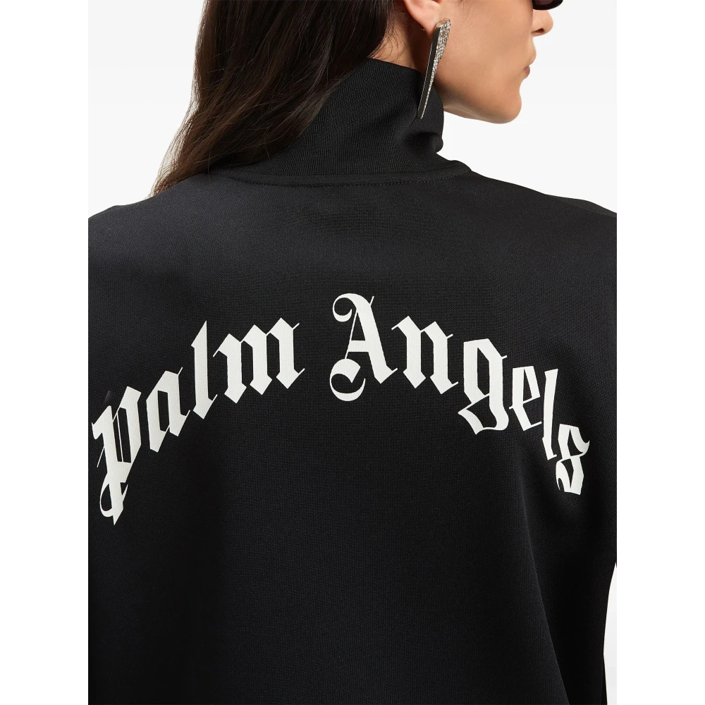 Palm Angels Gebogen Logo Track Jacket in Zwart Black Dames