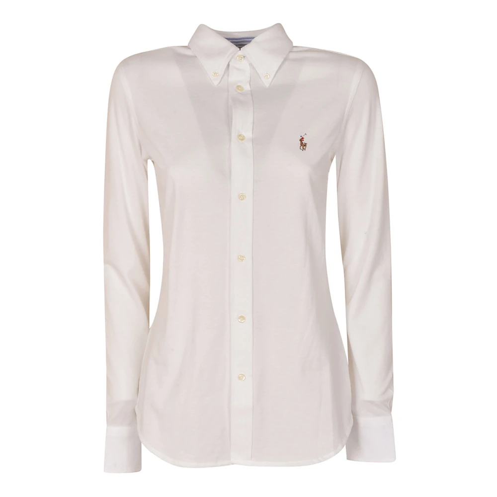 Ralph Lauren Long Sleeve Knit Shirt White Dames