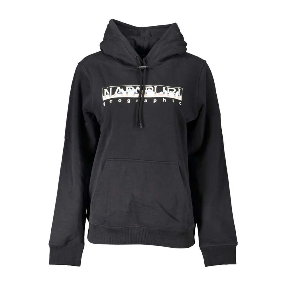 Napapijri Chique fleece-sweatshirt met capuchon en centrale zak Black