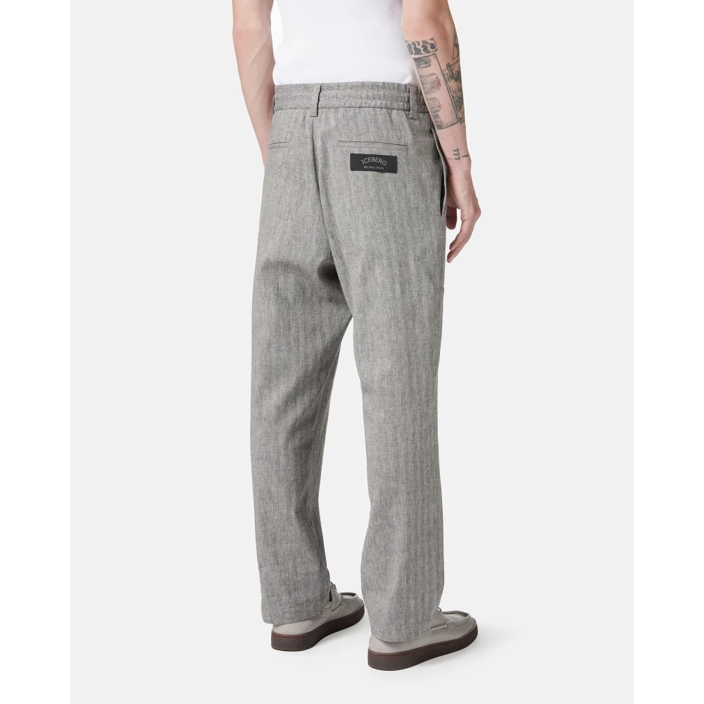Iceberg Stretch keperstof cargobroek met pasvorm Gray Heren