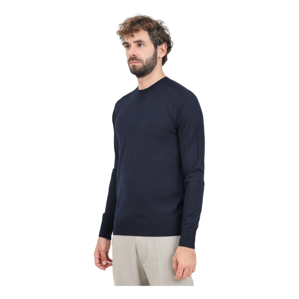 PATRIZIA PEPE Blauwe Crew Neck Sweater Blue Heren