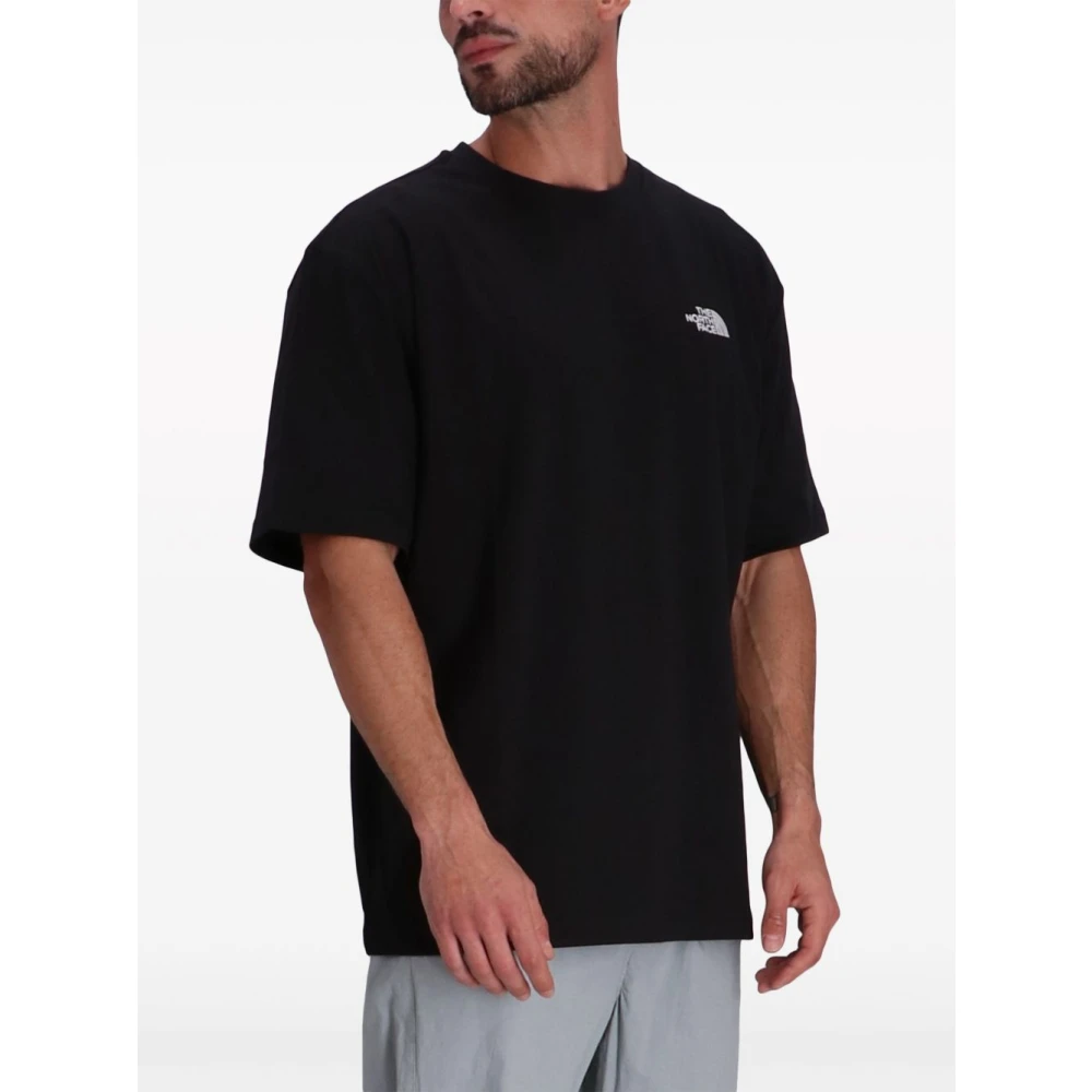 The North Face Zwarte Katoenen Logo Geborduurd T-shirt Black Heren